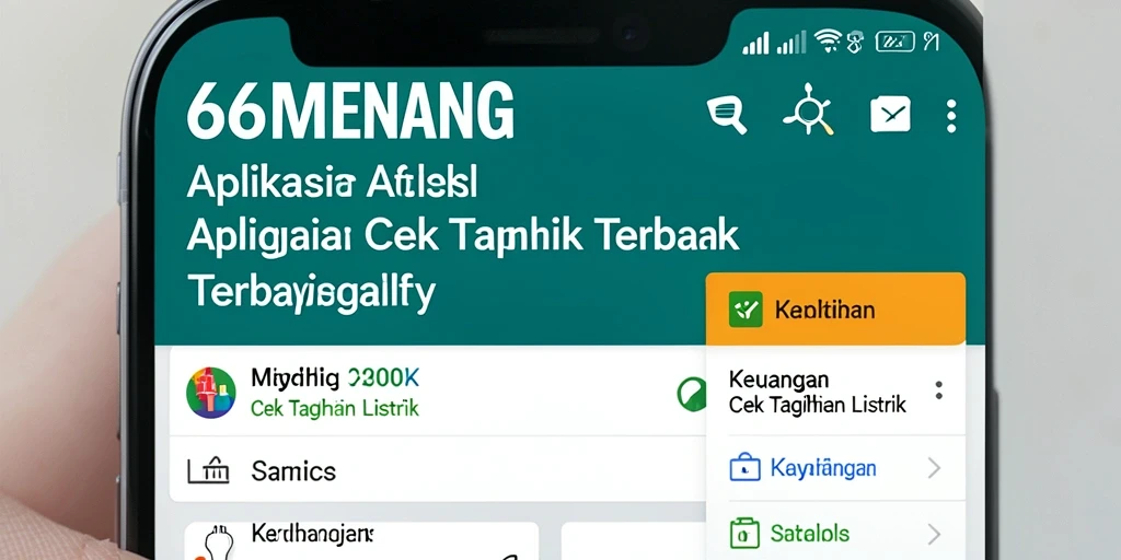 Tampilan antarmuka aplikasi Cek Tagihan Listrik 66MENANG.