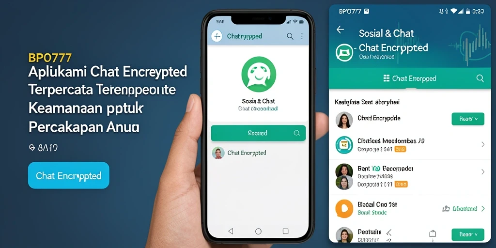 Antarmuka aplikasi BPO777 dengan fitur Chat Encrypted yang intuitif.