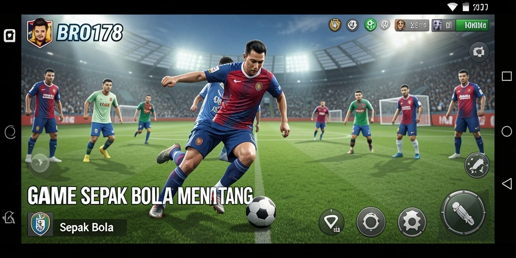 Tampilan antarmuka game Sepak Bola BRO178 yang menarik.