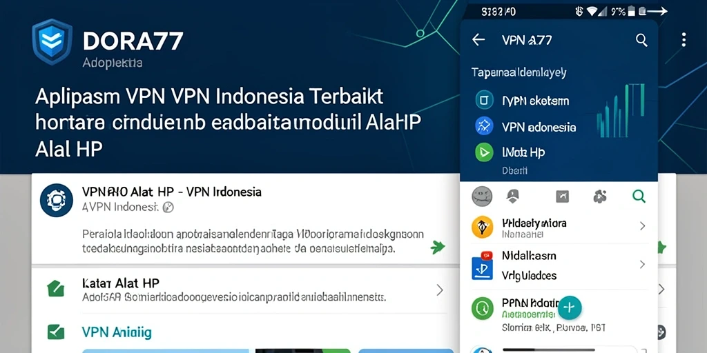 Screenshot utama DORA77 menampilkan antarmuka pengguna aplikasi VPN yang sederhana dan intuitif.