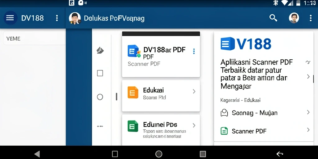 Antarmuka pengguna DV188 yang intuitif dan fungsional untuk Scanner PDF.