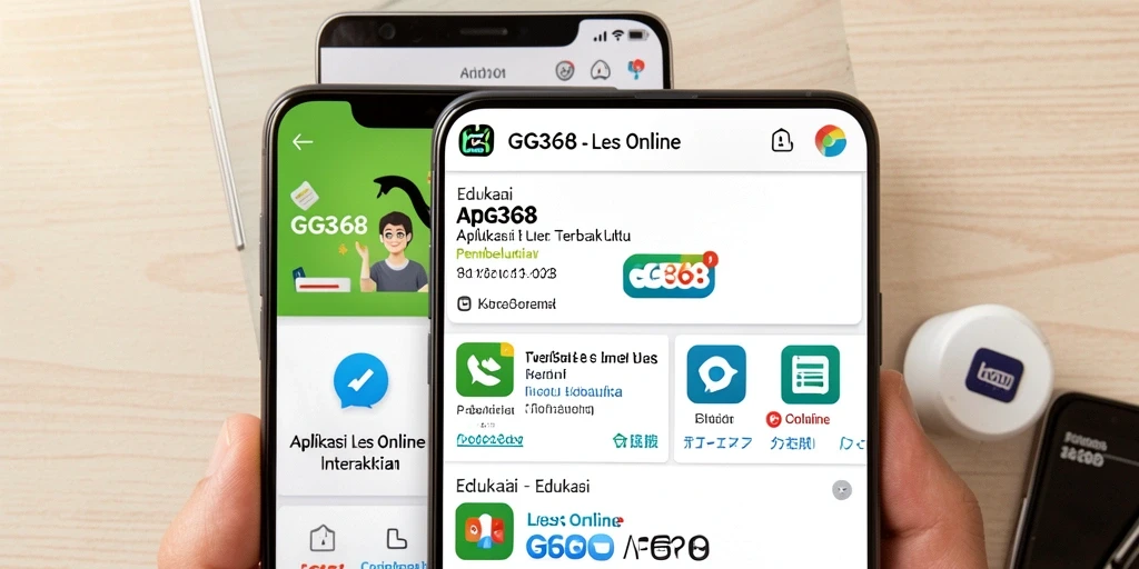 Antarmuka aplikasi GG368 dengan fitur Les Online yang interaktif.