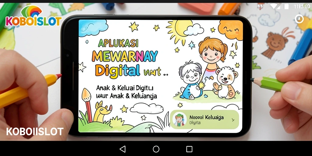 Antarmuka interaktif aplikasi KOBOISLOT untuk Mewarnai Digital.