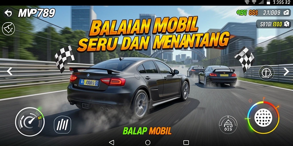 Tampilan antarmuka permainan MVP789 yang menonjol dengan mobil balap.
